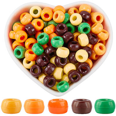 800Pcs 5 Colors Thanksgiving Day Opaque Plastic Beads