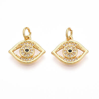 Brass Micro Pave Cubic Zirconia Charms
