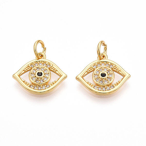 Brass Micro Pave Cubic Zirconia Charms