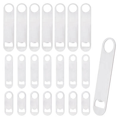 UNICRAFTALE 21Pcs Oval Stainless Steel Beer Bottle Openers 3 Styles Flat Metal Bar Speed Bottle Opener Pour Spout Remover for...