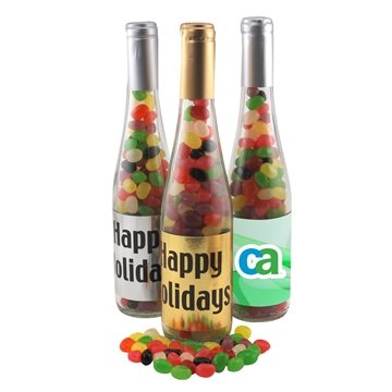 24 Customized Champagne Bottle w/ Jelly Beans - Recyclable Glass