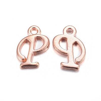 Rose Gold Plated Alloy Letter Pendants