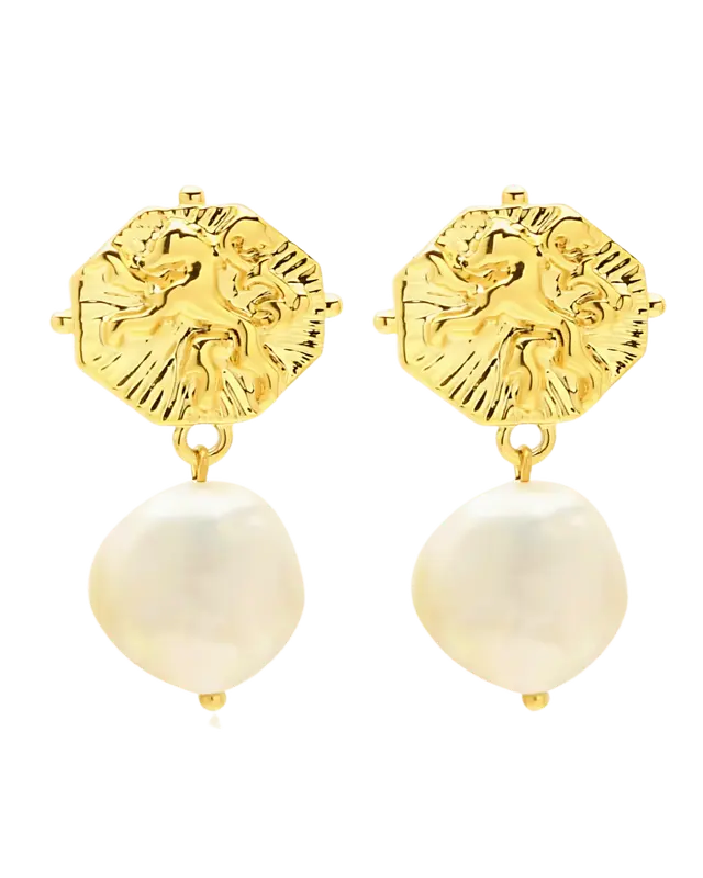 18K Pearl Drop Earrings