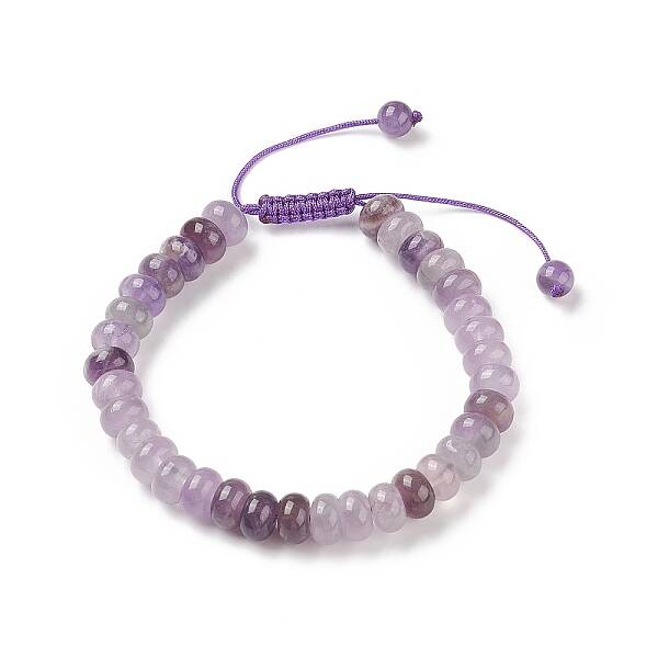 Adjustable Natural Amethyst Braided Bead Bracelets