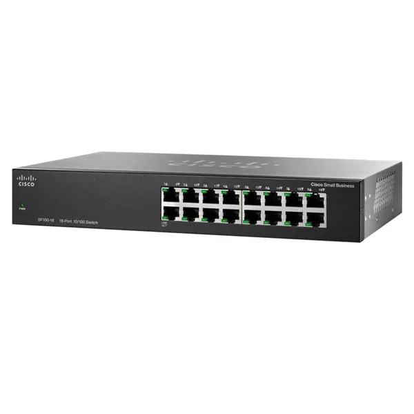 SF100-16-AU Cisco Small Business 100 Series SF100-16 16 x 10/100Base-TX RJ-45 Ports Layer 2 Unmanaged Fast Ethernet Network S...