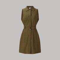 CrepeShine Olive Casual Dress
