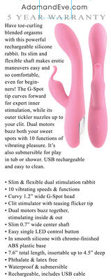 Eve's Rechargeable Slimline Rabbit - Pink