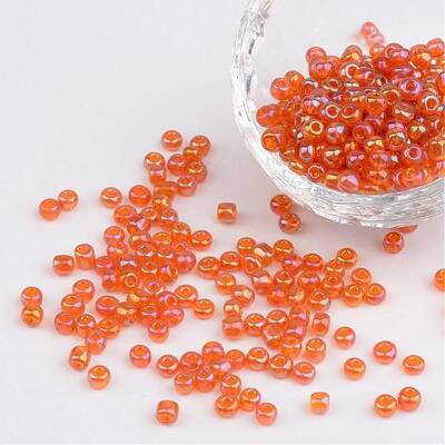 6/0 Transparent Rainbow Colours Round Glass Seed Beads