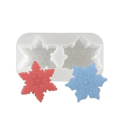 Christmas Theme DIY Snowflake Shape Silicone Candle Molds