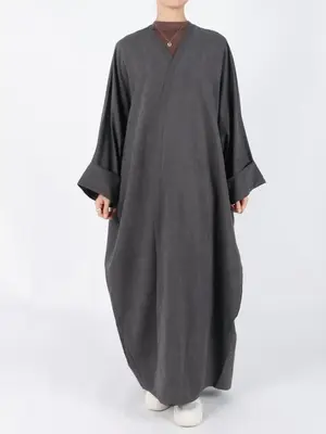 Women's Solid Color Abaya, Casual Long Sleeve Open Front Long Sleeve Outerwear for Daily Wear, Women's Islamic Clothing for F...