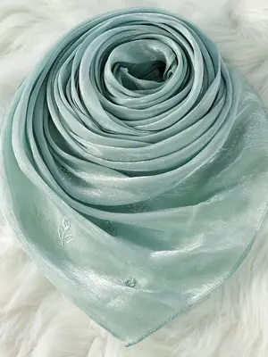 1PC Women's Rose Embroidered Chiffon Scarf, Versatile Headscarf and Hairband, Perfect Travel Accessory for Stunning Looks