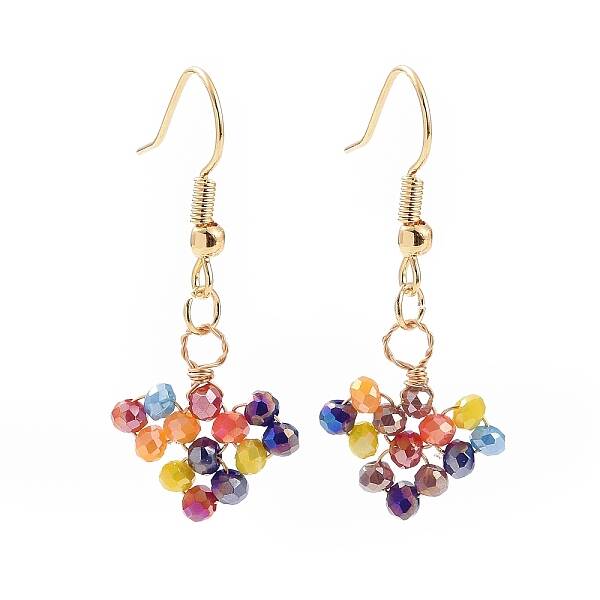 Glass Braided Heart Dangle Earrings