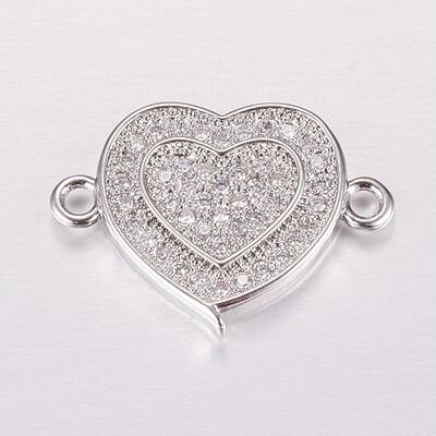 Brass Micro Pave Cubic Zirconia Links