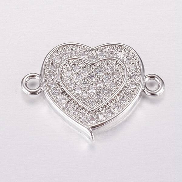 Brass Micro Pave Cubic Zirconia Links