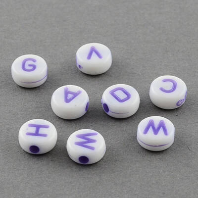 Solid Acrylic Horizontal Hole Letter Beads