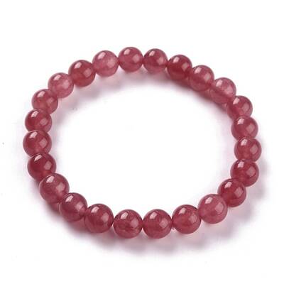 Dyed Natural Jade Beads Stretch Bracelets