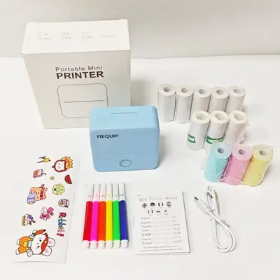 Mini Printer Thermal Printer with Accessories With 11 Rolls Paper Label Maker inkle Multifunction portable sticker printer St...