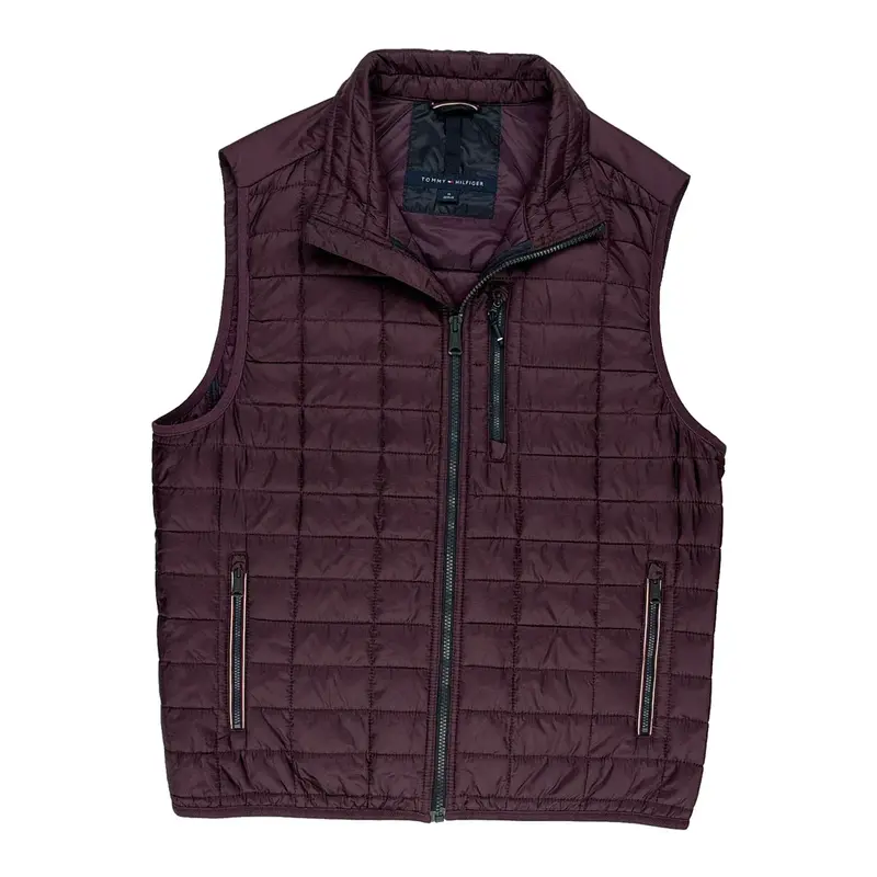 Tommy Hilfiger Gilet - Medium Burgundy Polyester | Size: medium