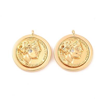 Brass Micro Pave Clear Cubic Zirconia Pendants