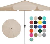 【Umbrella Base is NOT Included】9FT Outdoor Patio Umbrella Outdoor Table Umbrella with Push Button Tilt and Crank, Market ...