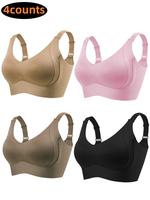 Women's Solid Wireless Bra, Comfortable Breathable Bra, Soft Lingerie for Daily Wear, Women's Lingerie for All Seasons, Under...