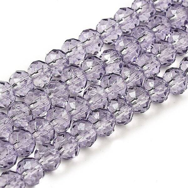 Transparent Baking Paint Glass Beads Strands