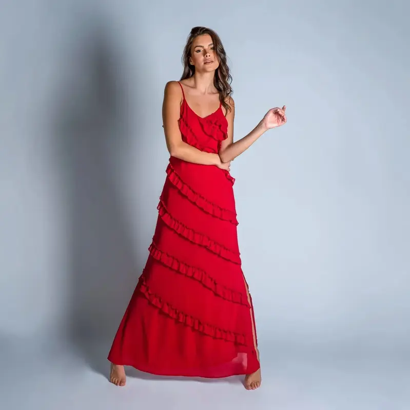 Hanalei Long Dress | Size: S | Color: Red