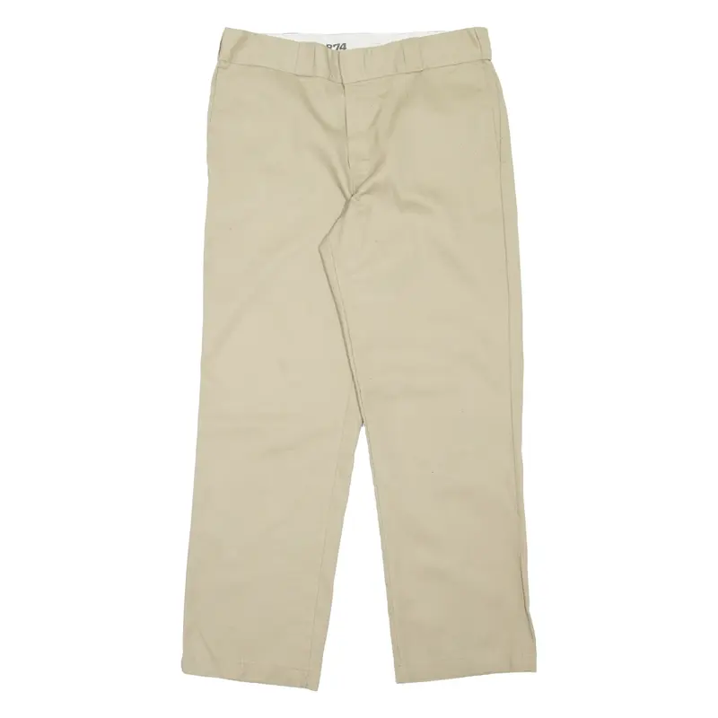 DICKIES 874 Workwear Mens Trousers Beige Regular Straight W34 L29