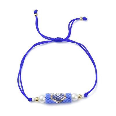 Glass Pearl & Seed Column with Heart Link Bracelet