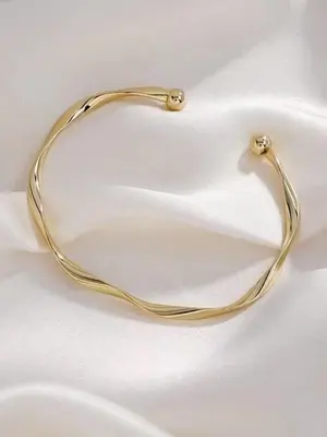 Fashion Simple Twist Design Cuff Trendy Bangles Bracelet, Fall Creative Alloy Accessories for Women, Daily Commuting Versatil...