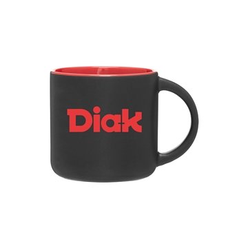 48 Promotional 14 oz Minolo Mug - Matte Black - Red - Microwave ...