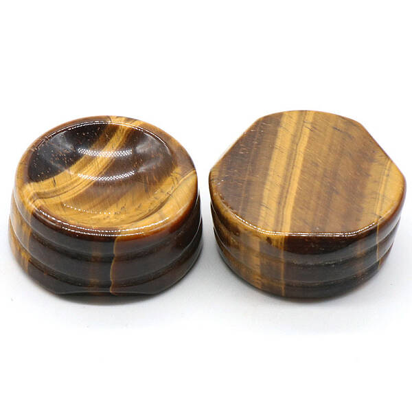 Natural Tiger Eye Display Base Stand Holder for Crystal