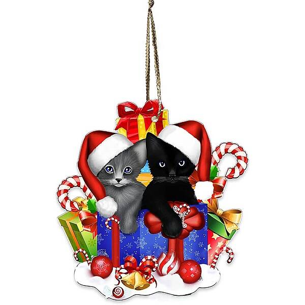 Christmas Cat Shape Acrylic Pendant Decoration
