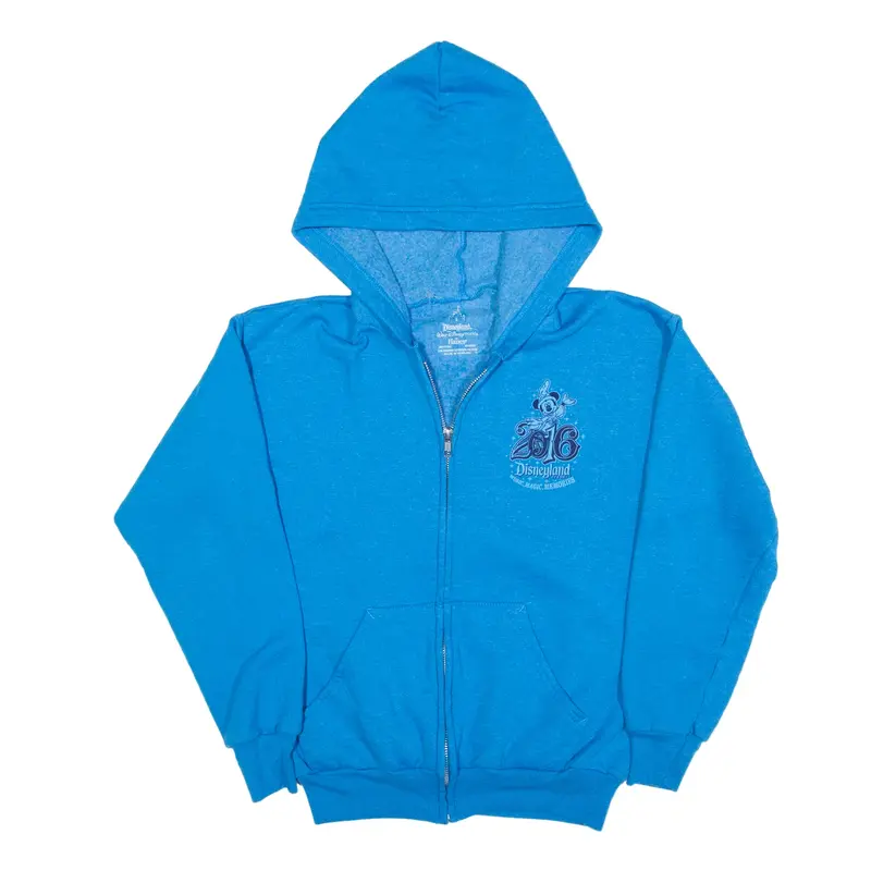 HANES Disneyland Hoodie Blue Full Zip Boys L