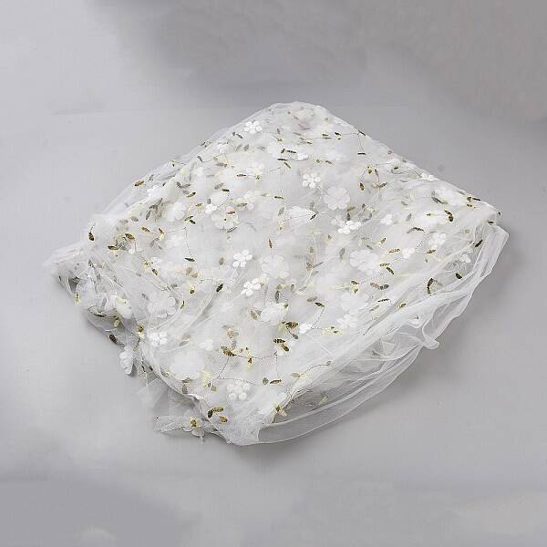 1Pc Flower Pattern Milk Fiber Mesh Fabric