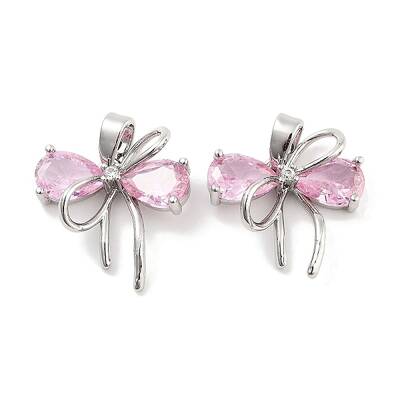 Brass Micro Pave Cubic Zirconia Pendants