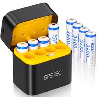 SPELEC 3600mWh Compatible with AA Lithium Batteries 8 Packs with Fast Charger, Rechargeable 1.5V Long-lasting Large Capacity ...