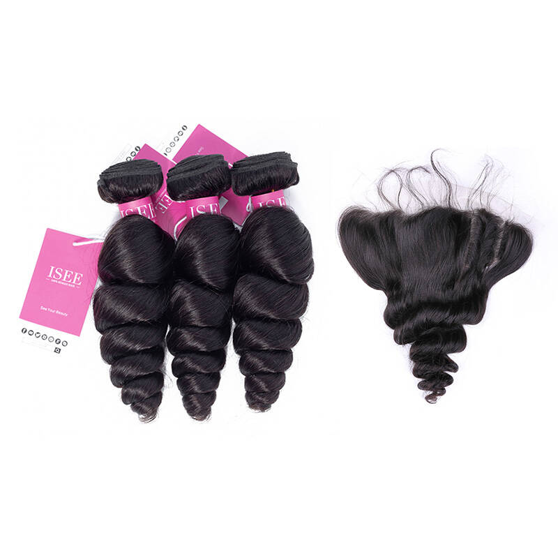 ISEE HAIR 10A Grade 100% Human Virgin Hair unprocessed Loose Wave Bundles with Frontal Deal