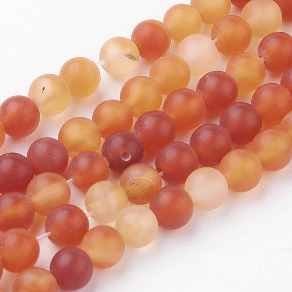 Natural Red Agate Bead Strands