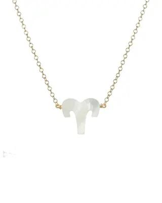Zodiac Necklace | Metal Color: Gold | Sign: Aries