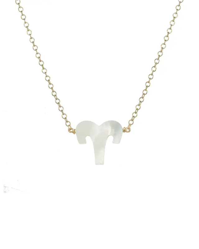 Zodiac Necklace | Metal Color: Gold | Sign: Aries