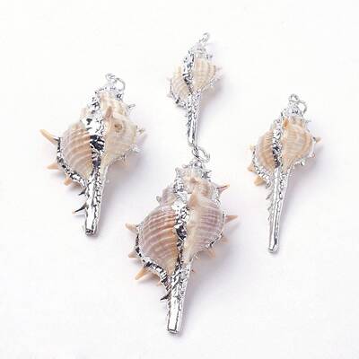 Electroplate Spiral Shell Pendants
