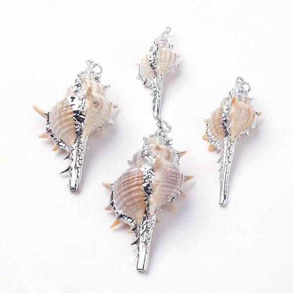 Electroplate Spiral Shell Pendants