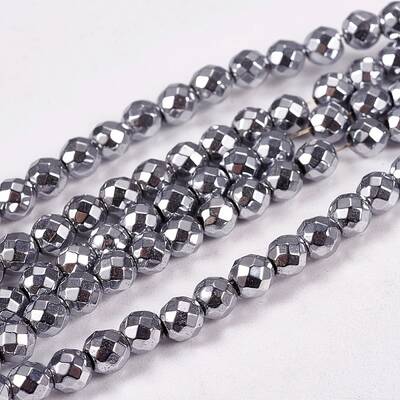 Electroplate Non-magnetic Synthetic Hematite Beads Strands