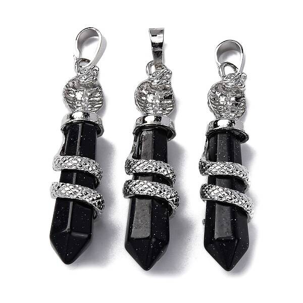 Synthetic Blue Goldstone Pendants