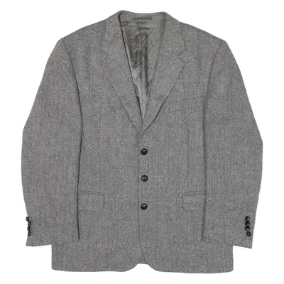 OLIVER GRANT Mens Blazer Jacket Grey Knit Check XL