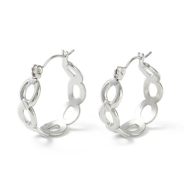 Non-Tarnish 304 Stainless Steel Oval Link Chunky Hoop Earrings for Women