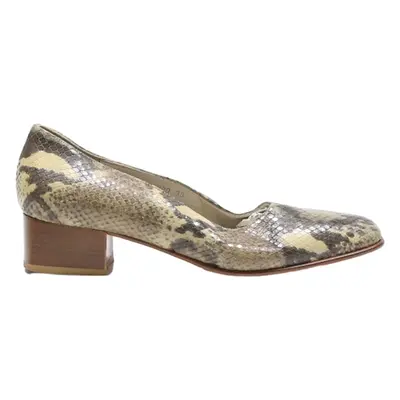 LEI Court Heels Green Leather Womens UK 6