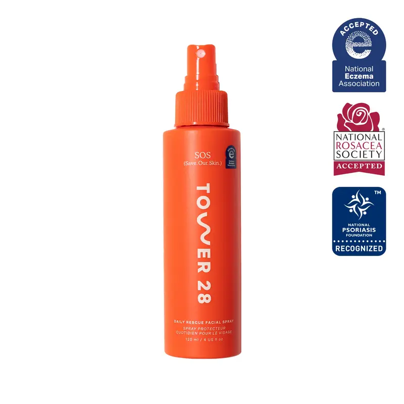 Tower 28 Beauty SOS Rescue Spray 4oz Daily Sensitive Skin Toner with Hypochlorous Acid for Redness & Irritation Relief Alcoho...