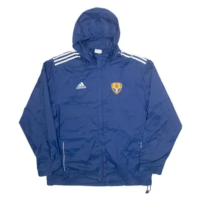 ADIDAS Elk Grove FC Lightweight Mens Windbreaker Jacket Blue Nylon Hooded XL
